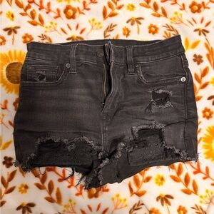 American Eagle Outfitters Charcoal Distressed Jean Shorts